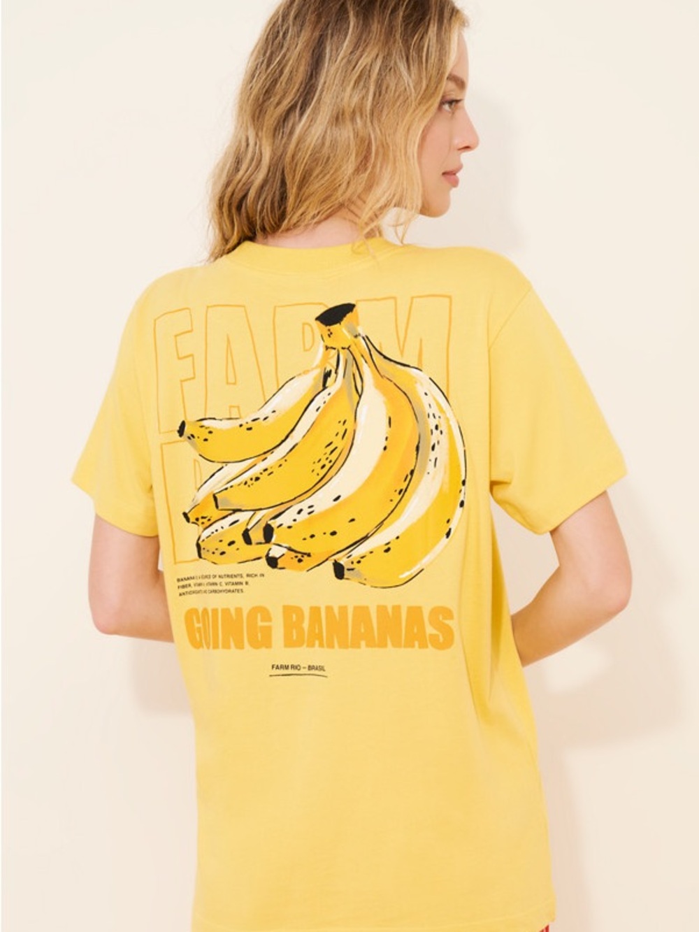 Farm Rio Tropical Bananas Graphic Tshirts  Size Small